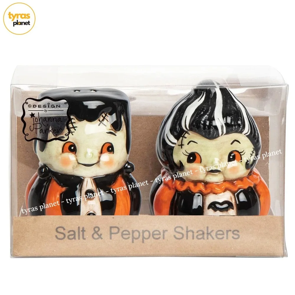 Johanna Parker Frankenstein Couple ~ Salt & Pepper Set Halloween Cute